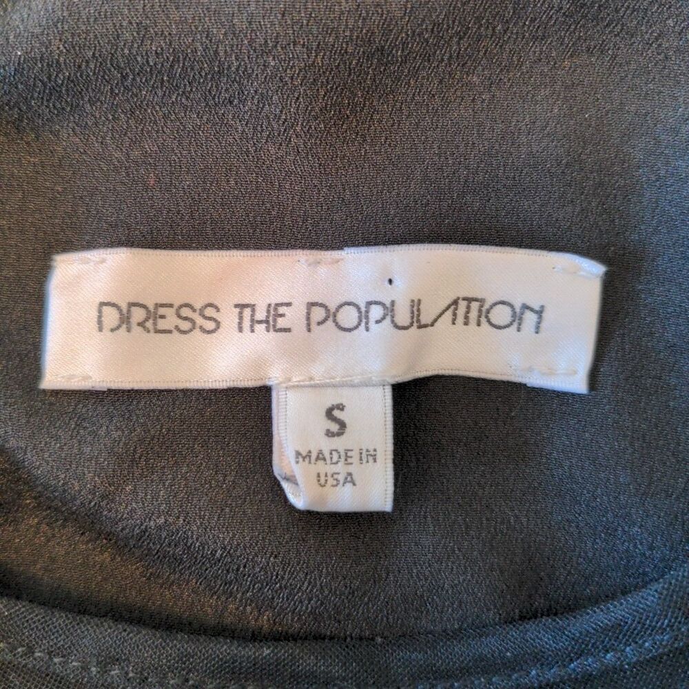 Dress The Population Plunge Kennedy Illusions Mini Dress Sz S Black Cocktail - Picture 9 of 11